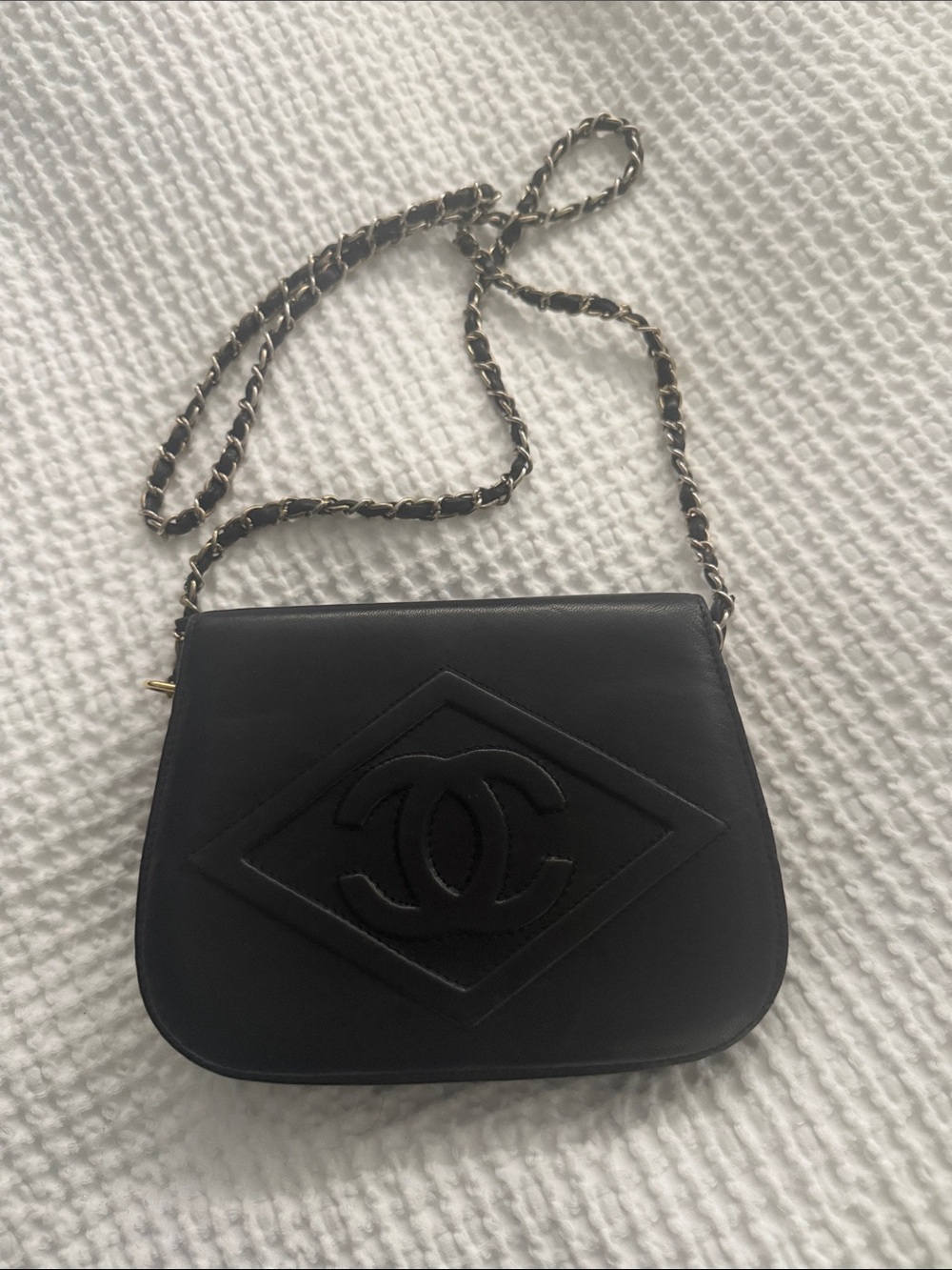 Quilted Leather Crossbody Bag in Black with Gold Hardware - Picture 3 of 11